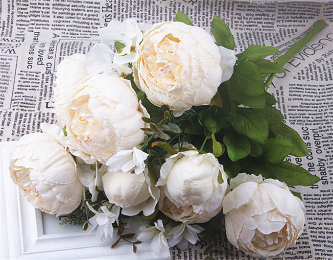 13 Core-spun Peony Decorative Flowers Artificial Flowers Artificial Flowers